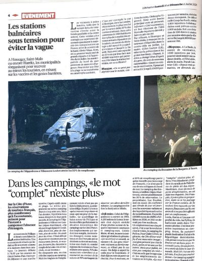 Le camping de l'hippodrome dans la presse